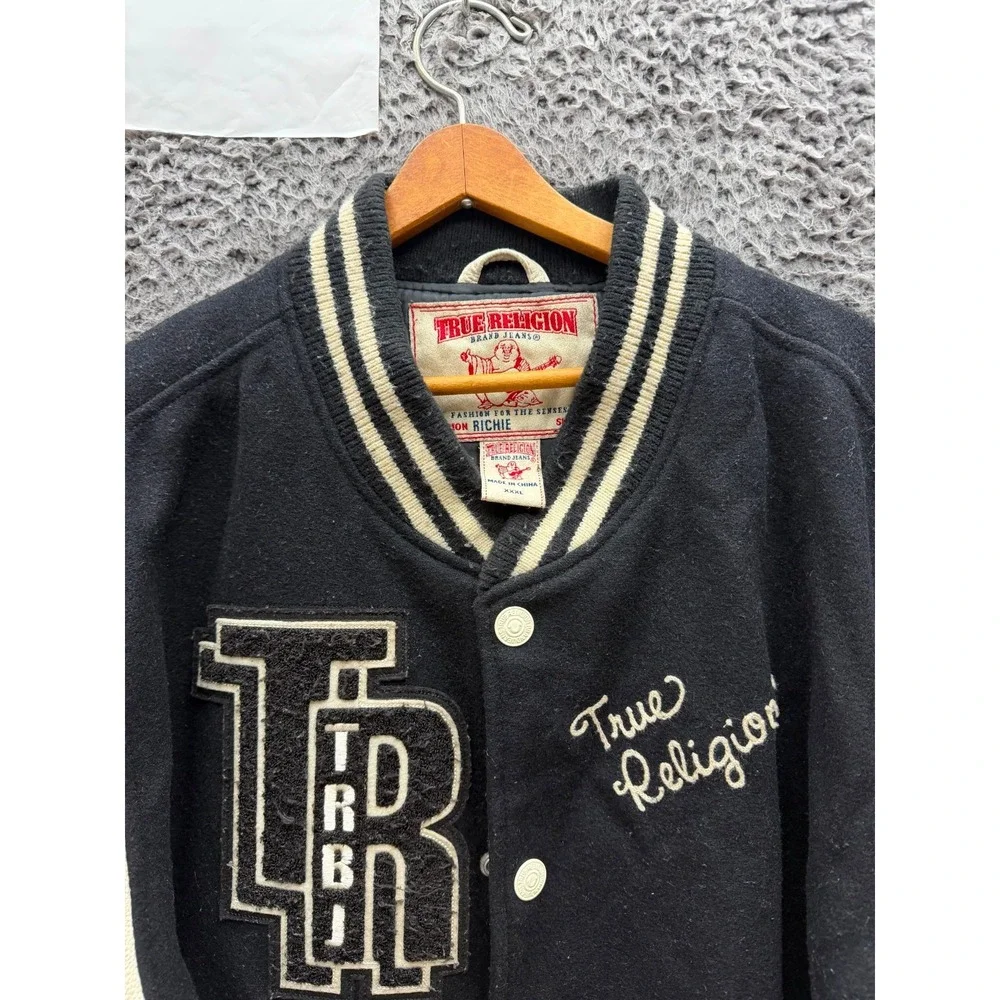 Vintage True Religion Richie Letterman Basketball Varsity Jacket Mens Size XXXL